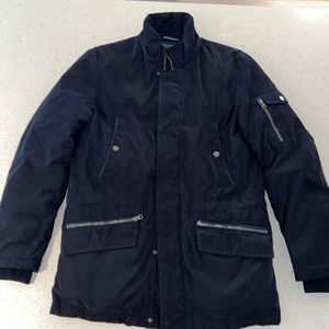 Nautical Wool Quilted Men’s coat in Black, Size small.